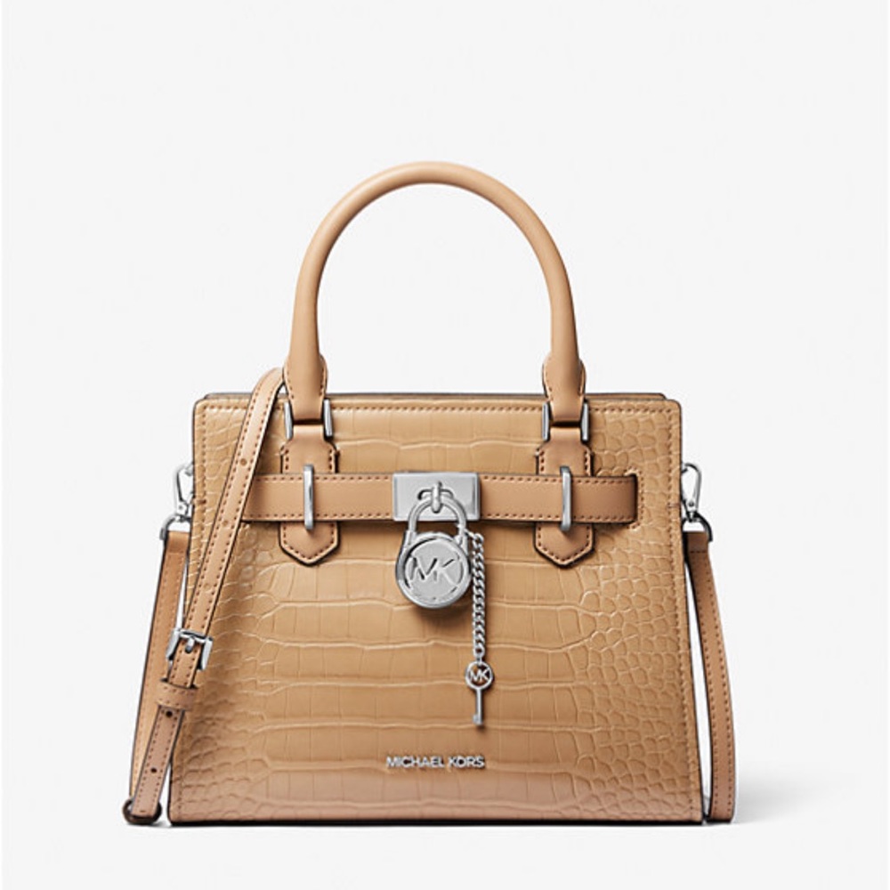 MICHAEL KORS
Hamilton Small Crocodile Embossed Faux Leather Satchel
Camel
NWT - Picture 3 of 3